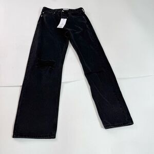 Princess Polly Jeans Womens 6 High Rise Boyfriend Black New Straight Leg Denim